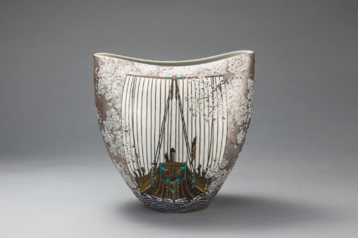 「プラチナ彩　北前船　花器」 2019　30.0×37.0×37.0